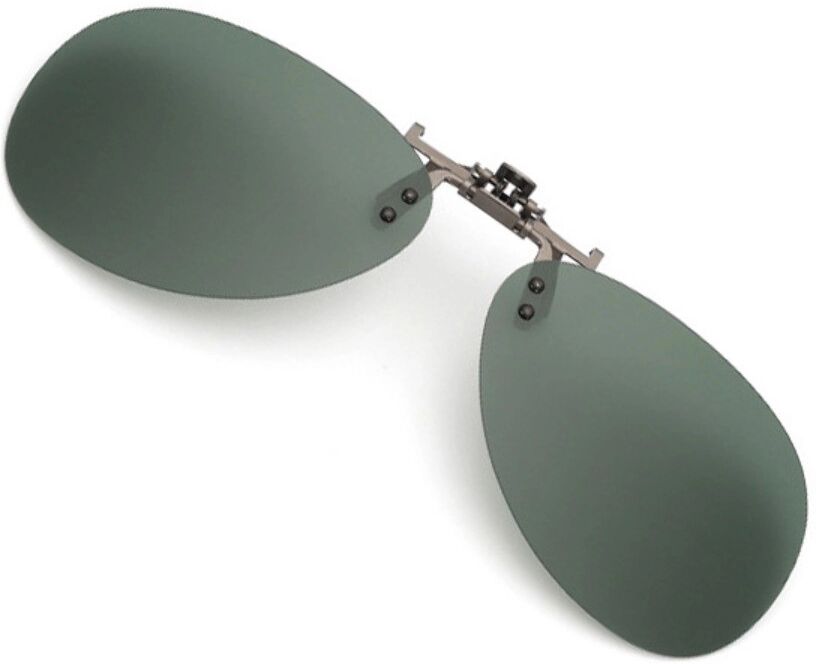 INF Polarisiertes Flip-Up Clip-on Sonnenbrille für Korrektionsbrillen mit Nachtblick TAC-Linsen und Reißverschluss-Etui Grün