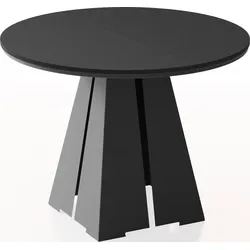 ESSTISCH Kova runder ausziehbarer, Schwarz 120-200/120/76 cm