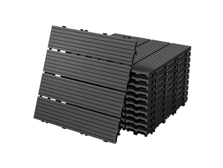ECD-Germany Bodenplatte, Anthrazit, wetterfest-Zonen, Quadratisch, 30x2x30 cm, wetterfest, Teppiche und Böden, Terrassenböden & Balkonböden, Terrassenfliesen