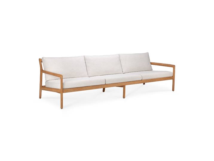 Ethnicraft Jack 3-Sitzer Sofa Teak mit Stoffkissen