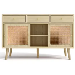 STILVORA Sideboard aus MDF in Eiche, 120x40x78 cm, 3 Schubladen, 3 Türen