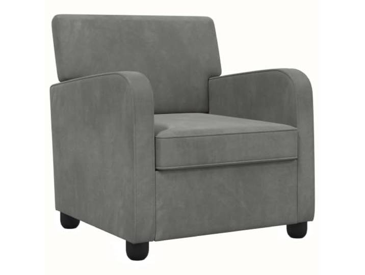 Sessel Dunkelgrau Samt mit Armlehnen und Polster Polyester-Velours, Holzwerkstoff und Metall, Leseecke, Schlafzimmer, moderne Einrichtung