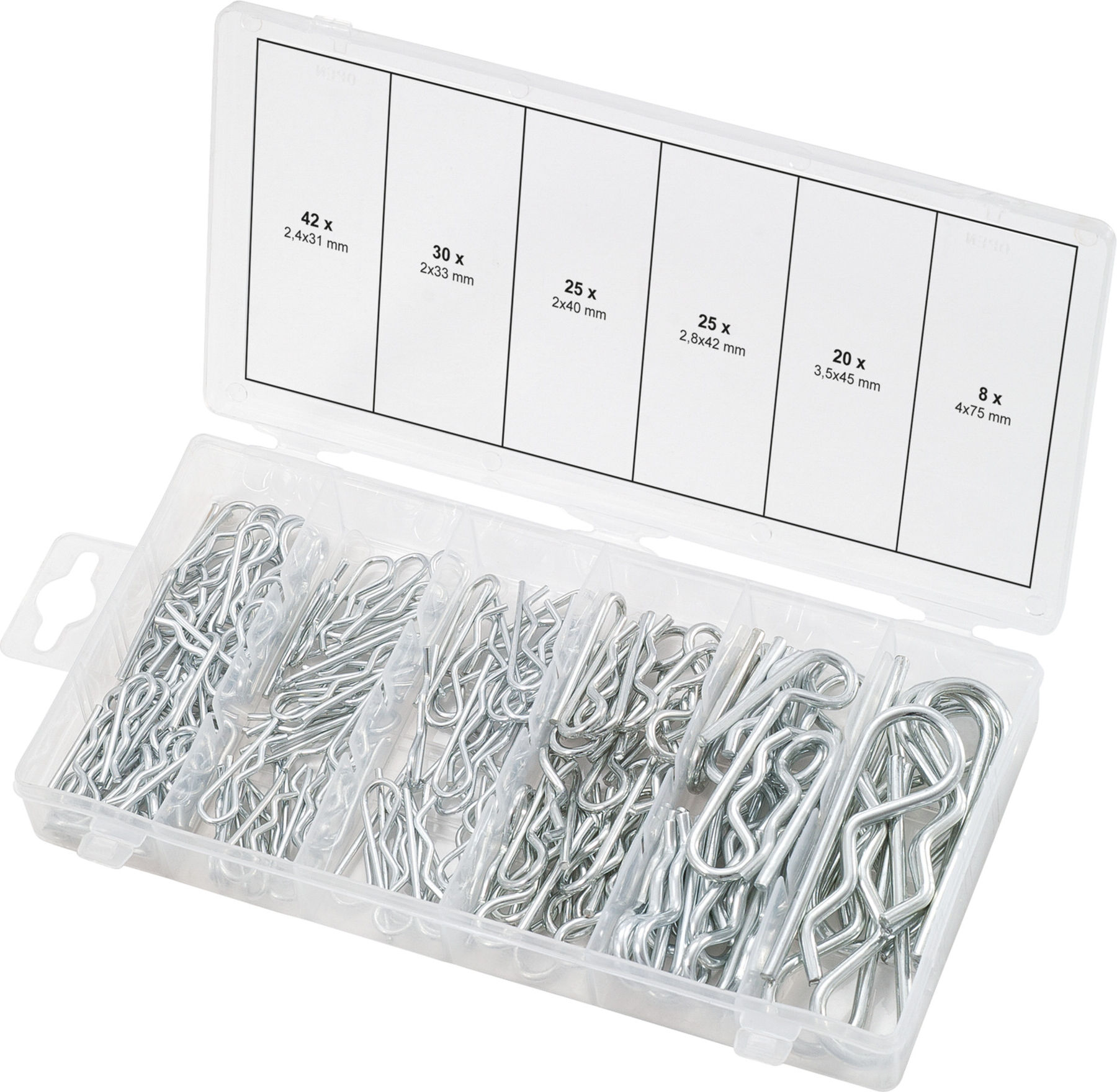 KS Tools Sortiment Federsplinte, 1,8x33 - 3,9x75, 150-teilig (970.0060)