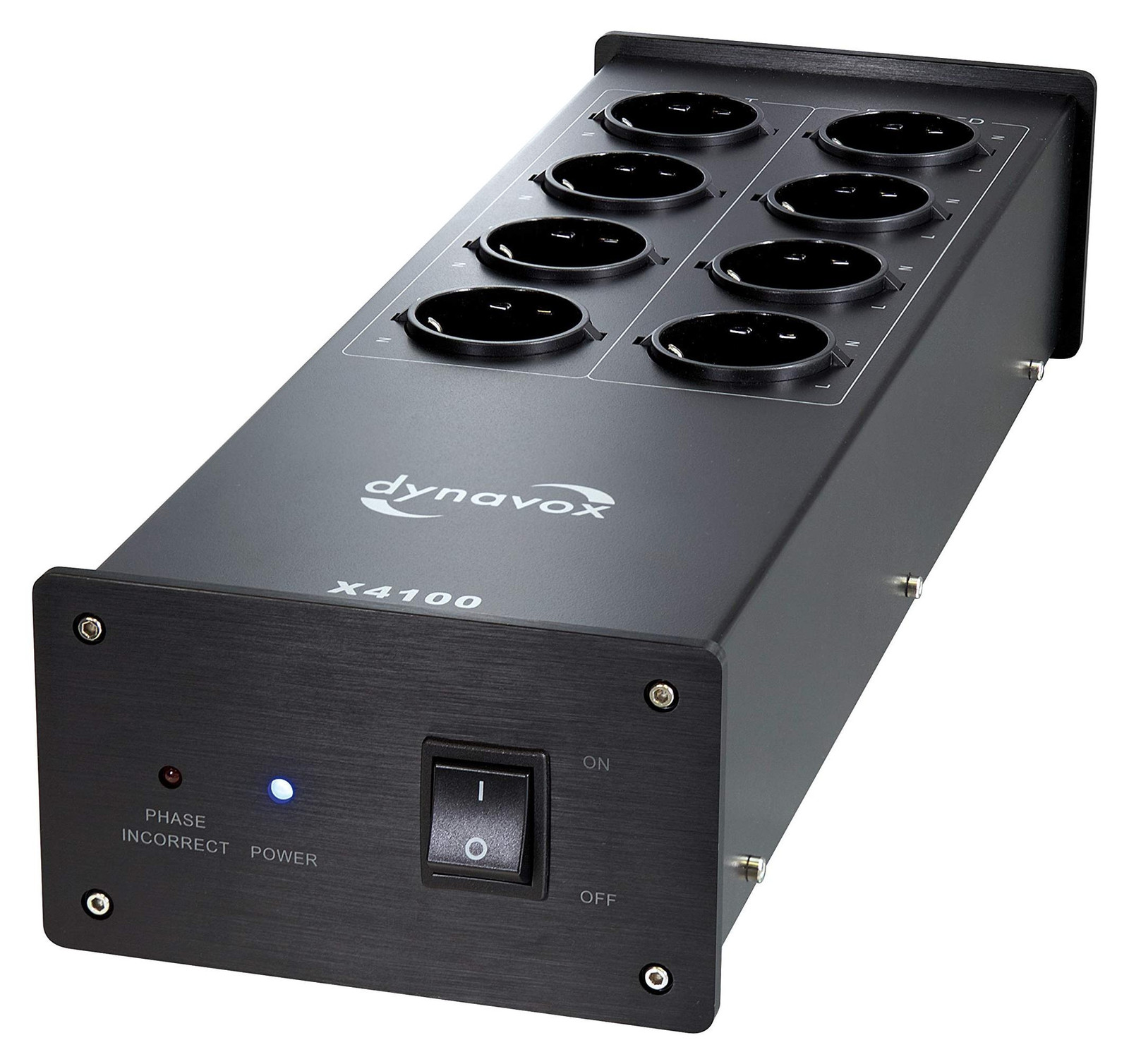 Dynavox HiFi stekkerdoos X4100-B, zwart, 8-voudig, 230V, 2300W, 10A