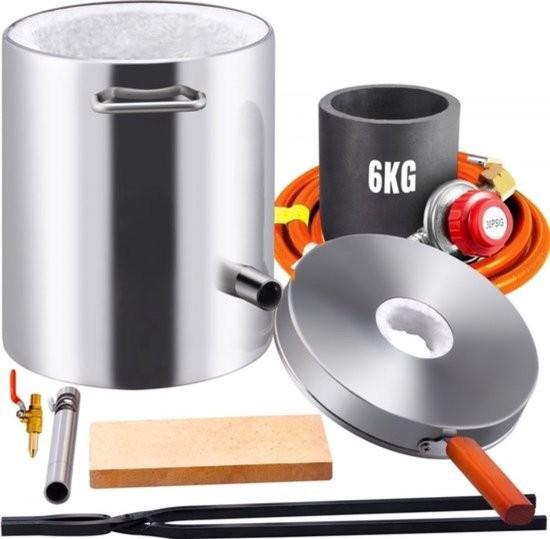 Metallschmelzofen - 6 kg Fassungsvermögen - Tiegel - 1482 °C - Zum Schmieden