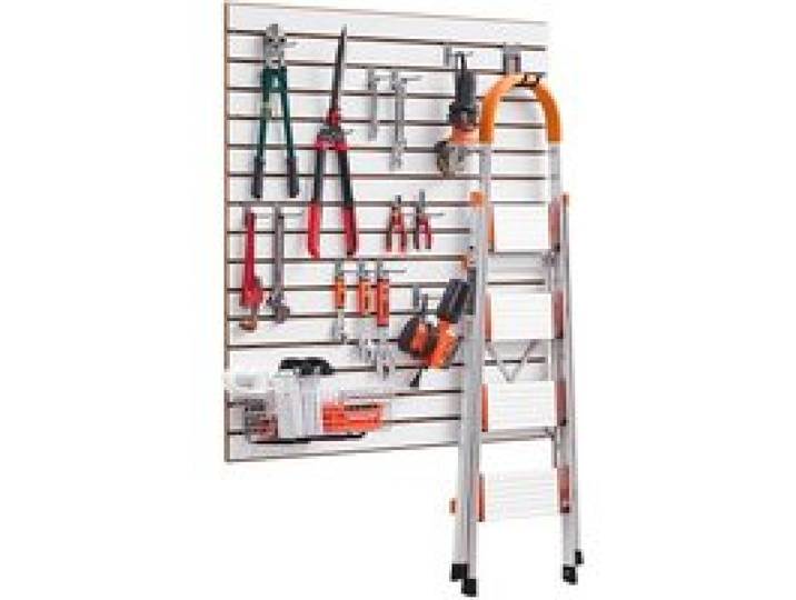 VEVOR Werkzeugwand 1220x1220x18 mm, MDF-Garagen-Lamellenwand, weißer Wandorganizer, 11,3kg Tragkraft Lamellenwandpaneel mit Kupplungsstruktur & DIY-Zuschnitt, geeignet für Lagerung & Präsentation