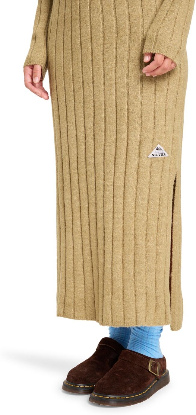 Maxikleid QUIKSILVER "Highway", Damen, Gr. L, sponge, Obermaterial: 68% Modacryl, 29% Polyester, 3% Elasthan., Kleider Maxikleid sponge L