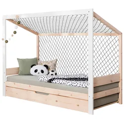 Ausziehbett Fußball Holz ca. 90x200 cm Weiß