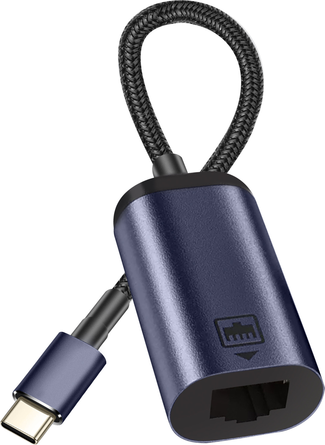 Avizar USB-C naar Ethernet adapterkabel, donkergrijs, 10 cm