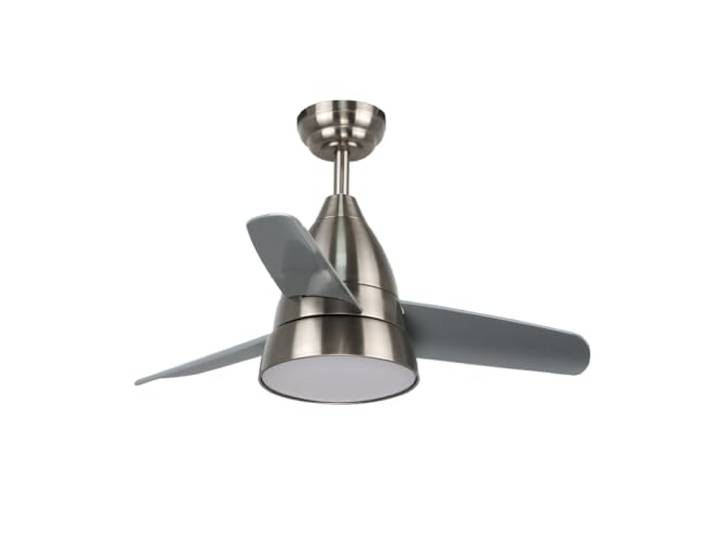 M mimotec - Ventilateur de Plafond Led Silence 54W Nickel\, télécommande\, moteur DC 30W+Lumière Led 24W\, 6 vitesses\, Silencieux\, 3 Pales\, 91 cm\, fonction été-hiver\, minuterie
