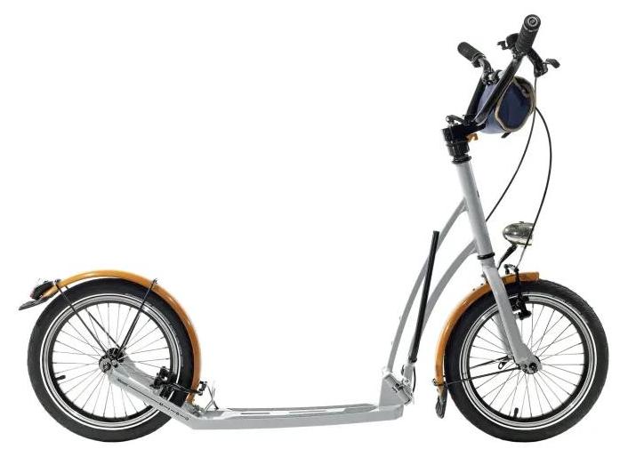 Mibo Master Retro Tretroller Silber klappbar, 140 cm, 150 kg Traglast
