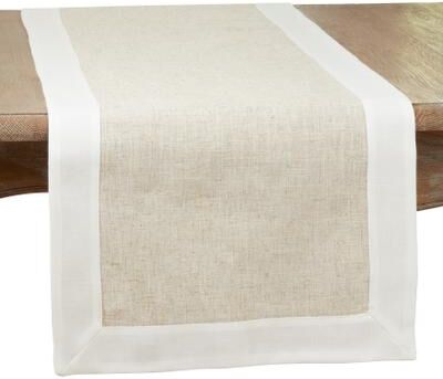 Saro Lifestyle Holiday Border Table Runner - Festive Christmas Table Runner for Dining & Seasonal Entertaining