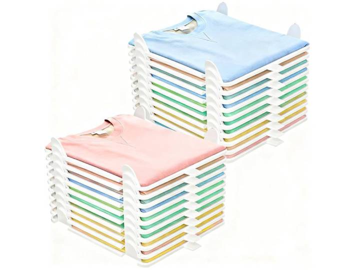20Pcs Organisateur Armoire Organisateur Vêtement Rangement Dressing Empilable pour Adultes & Enfants Organisateur Vêtement pour