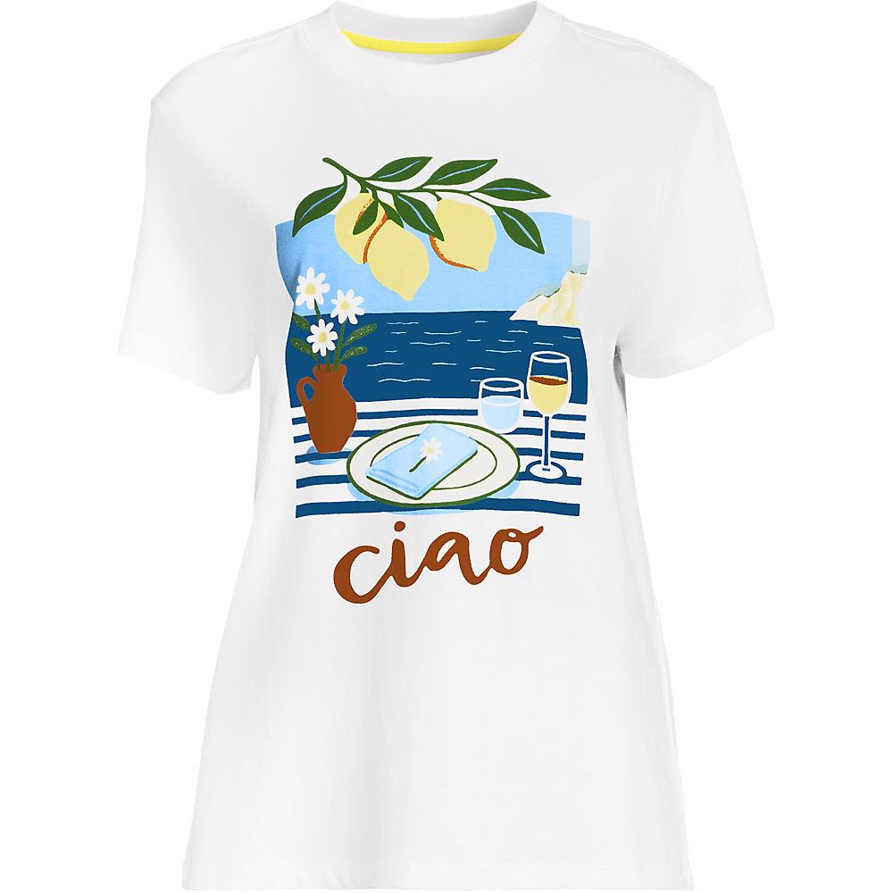 Grafik-Shirt für Damen in Plus-Größe, Damen, size: plus, Gelb, Baumwolle, by Lands' End