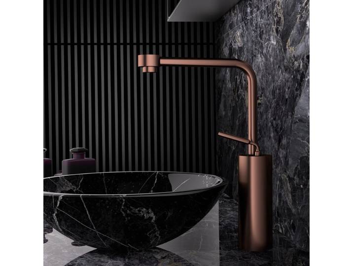 Robinet de salle de bains en or Rose brossé, robinet de lavabo en or brossé, robinet d'évier chaud et froid en laiton, mitigeur de lavabo monté sur le pont