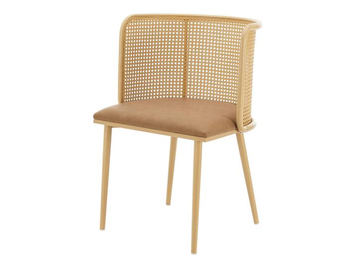 [en.casa] Esszimmerstuhl-Set 2 Tlg. Flen, Braun, Metall, 52x75x49 cm, Esszimmer, Stuhl, Armlehnstühle