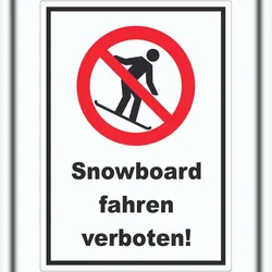 HB-Druck Snowboard fahren verboten Aufkleber A6 (105x148mm)