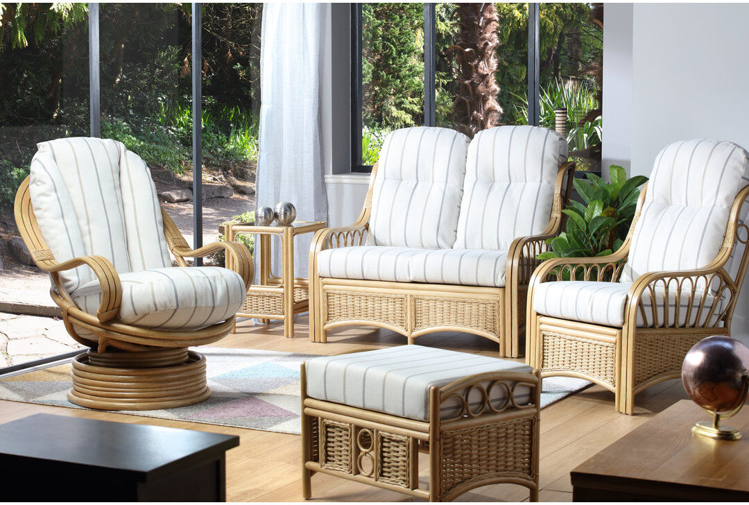 Bay Isle Home Thornby 5 Piece Polyester Conservatory Living Room Set White 5