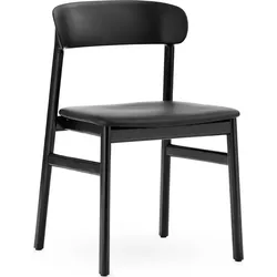 Herit Stuhl schwarz schwarze Eiche Ledersitz