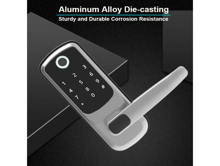 Serrure de porte intelligente électronique Wifi TTLOCK, avec empreinte biométrique/mot de passe/carte à puce/déverrouillage de clé/chargeur d'urgence USB