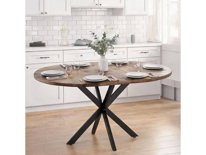 Table à Manger Extensible pour Salle à Manger 4 à 6 Places Rallonge Papillon Plateau MDF Effet Bois Piètement Acier