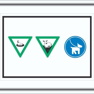 HB-Druck Brut- und Setzzeit Hund anleinen Symbol Schild A4 (210x297mm)