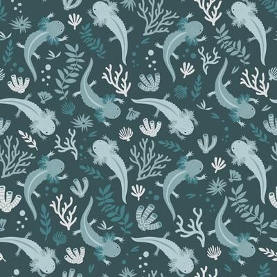 RoomMates Axolotl Pink Underwater Garden Peel and Stick Wallpaper