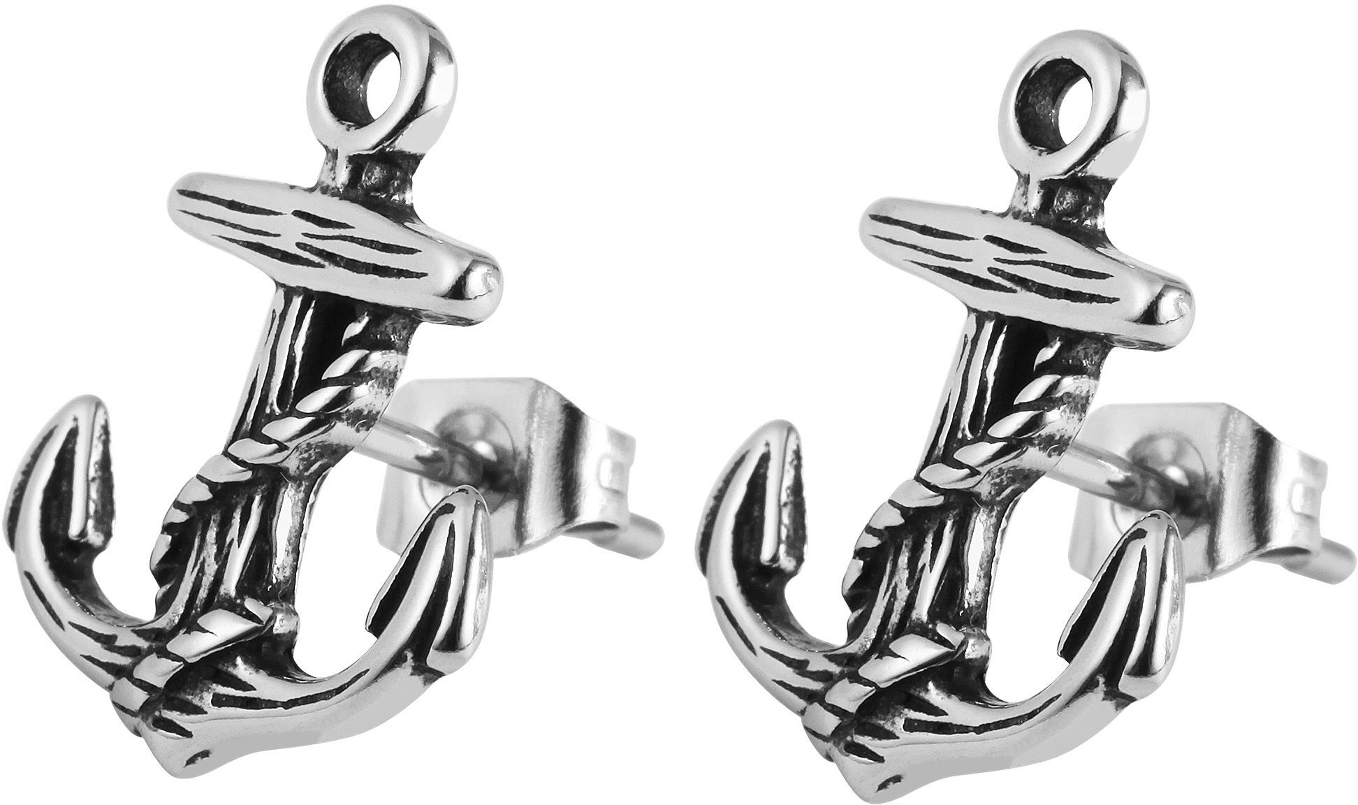 Paar Ohrstecker ADELIA´S "Damen Ohrringe ¿ Ohrstecker aus Edelstahl", silber, Ohrringe, Damen, Edelstahl, Paar Ohrstecker
