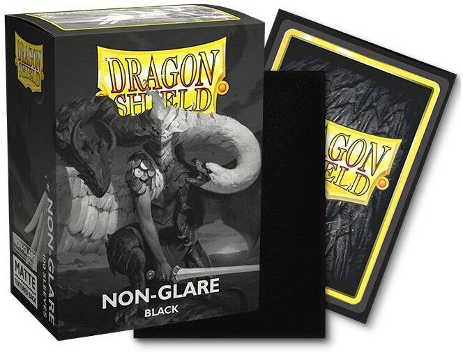 Arcane Tinmen 100 Sleeves Standard Dragon Shield Matte : Non Glare Black V2