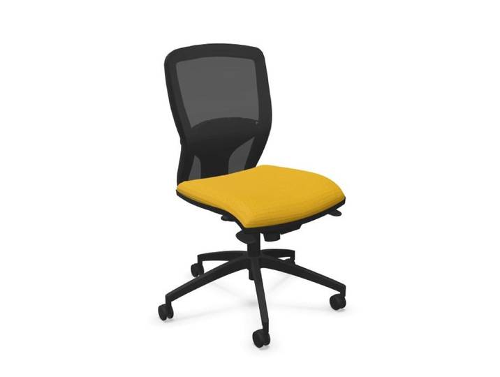 LEYFORM fauteuil de bureau SPRINT RE sans accoudoirs avec la base noire (Cat. E et réseau - Nylon et tissu)