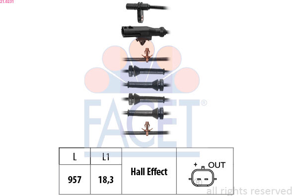 Facet Sensor, Raddrehzahl 21.0231 Für Nissan