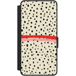 Nivocase Klapphülle für Samsung Galaxy S26 Ultra Handyhülle aus Kunst Leder NIVOflip schwarz Kunst Punkte (Samsung Galaxy S26 Ultra), Smartphone Hülle, Schwarz