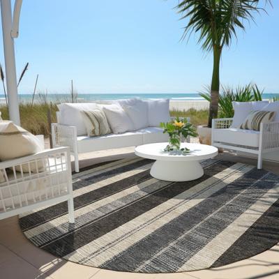 Addison Rugs Machine Washable Indoor/Outdoor Stipe Ombre Chantille Rug