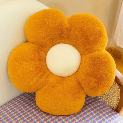 Cozy Casa Charm Colorful Sunflower Plush Pillow Soft Flower Cushion For Bedroom Decor brown