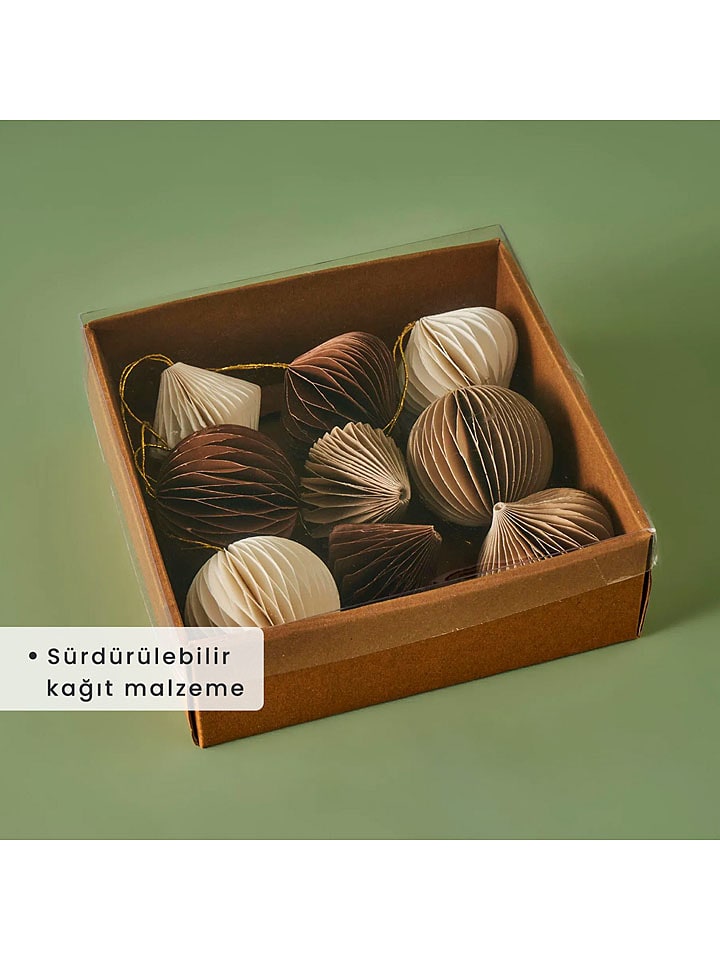 BELLA MAISON 9tlg. Weihnachtsornamente-Set in Braun/ Beige - Ø 6 cm - onesize