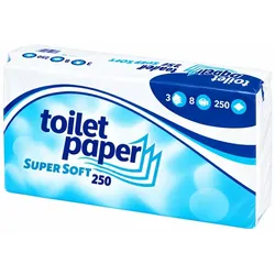 Toilettenpapier Satino Prestige SuperSoft 250 hochweiß 8er 8 Rollen/Paket x 250 Blatt, 3-lagig