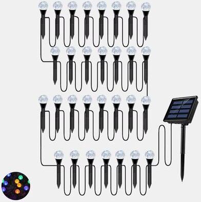 Inspired Finds Solar RGB LED Bubble Ball Lights Outdoor 8 Mode Waterproof Passage Lawn & Garden Lighting 30led rgb