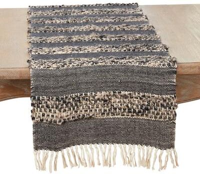 Saro Lifestyle "Tassel Trimmed Stripes Table Runner - 16""x72"""