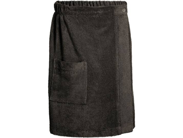 Sarong SCHIESSER Saunakilt Turin für Herren in angesagter Reiskornoptik , braun (dunkelgrau), Frottier, Hausmäntel, Sarong