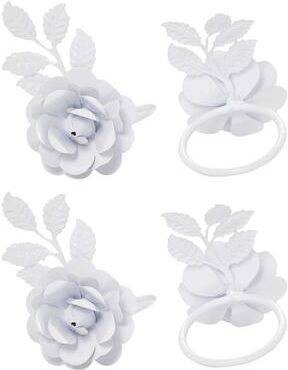 VIBHSA Napkin Rings Set of 8 (White Rose)