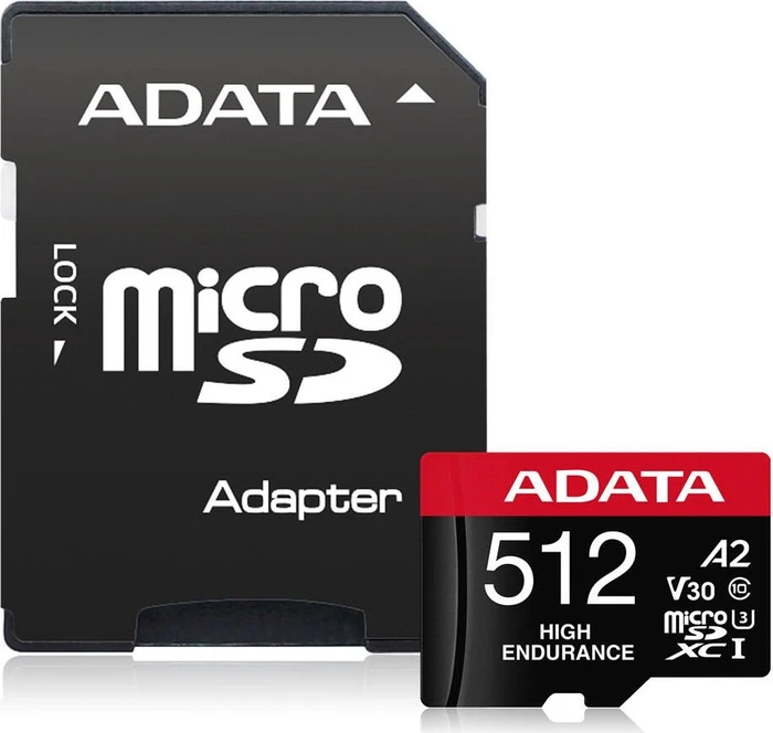 ADATA MicroSDXC 512 GB High Endurance + SD-Adapter