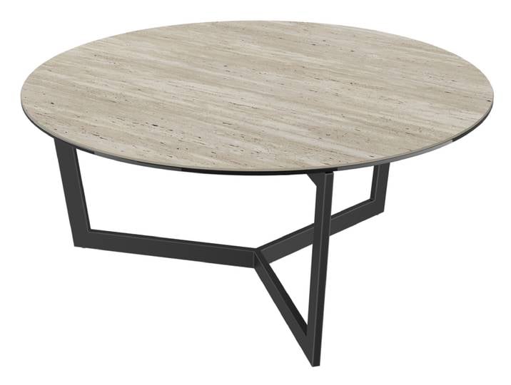 Couchtisch TAMARA, Metall/Stein, 90 x 90 x 40 cm Braun/Schwarz