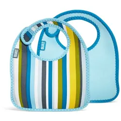 BUILT Mess Mate Set of 2 baby bib (Baby Blue Stripe)