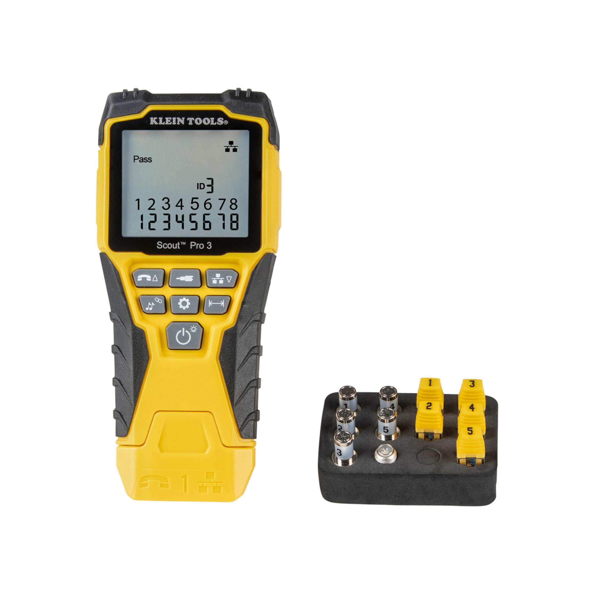 Klein Tools Netzwerkkabeltester Scout® Pro 3 Set mit Remote und Adapter (VDV501851EU)