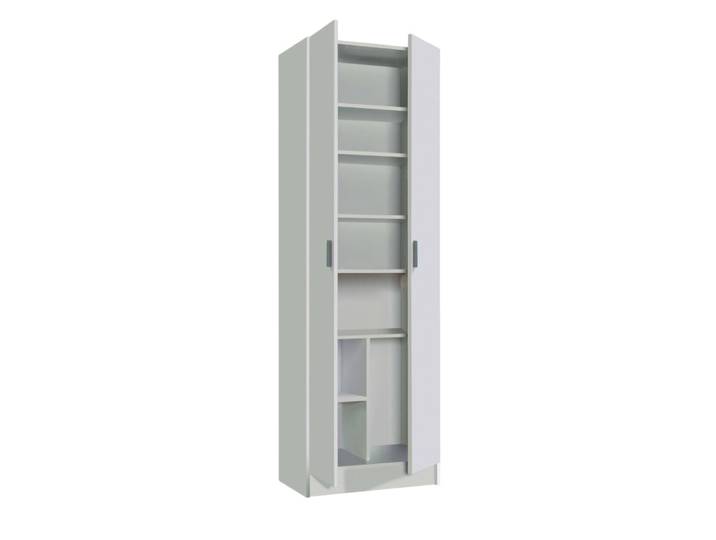 Armoire polyvalente à 2 portes effet bois blanc 59x37 cm