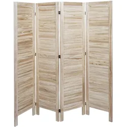 Paravent MCW-G30, Trennwand Sichtschutz Raumteiler, Shabby-Look 170x162cm ~ hellbraun