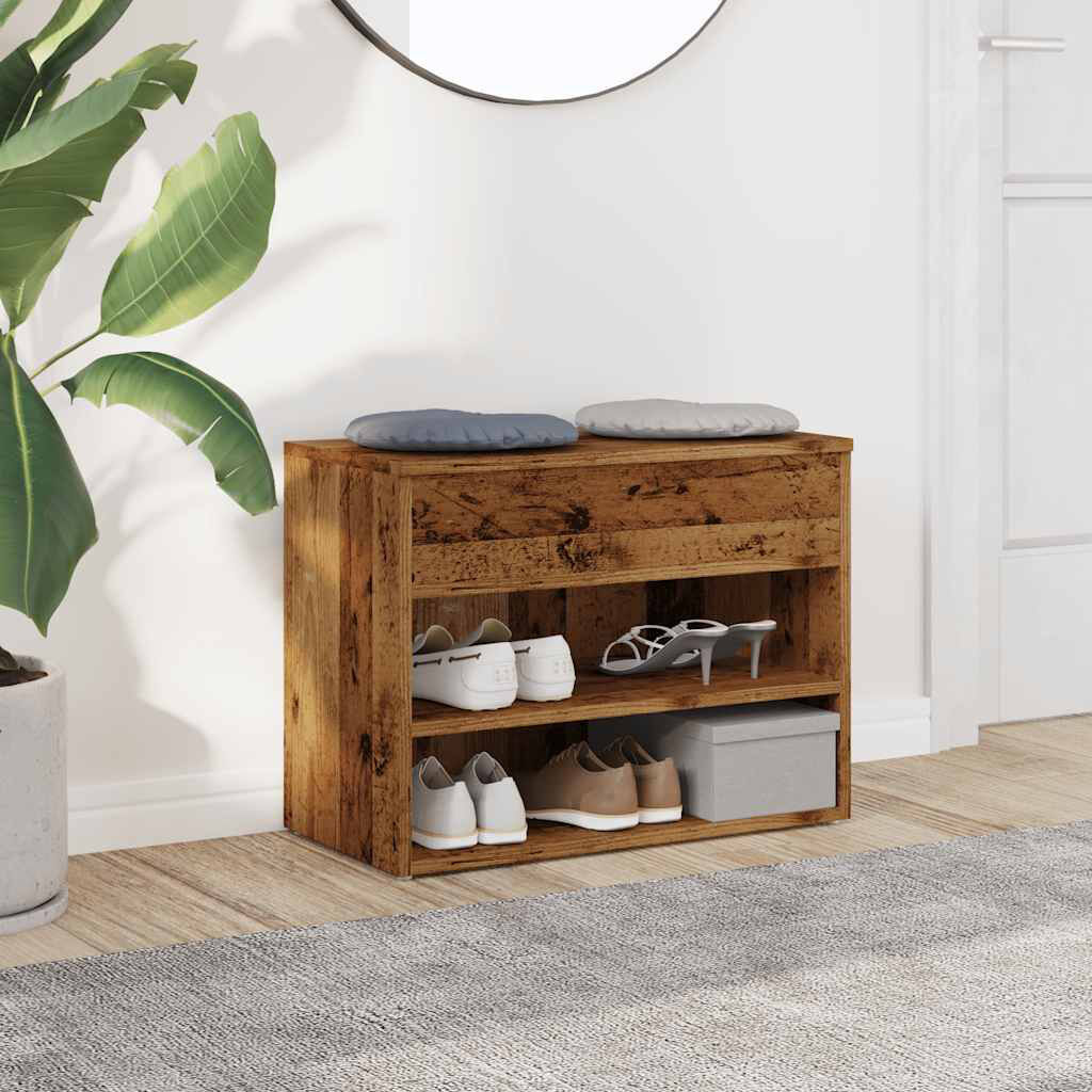 17 Stories 4 Pair Shoe Storage Bench Reclaimed Wood 4