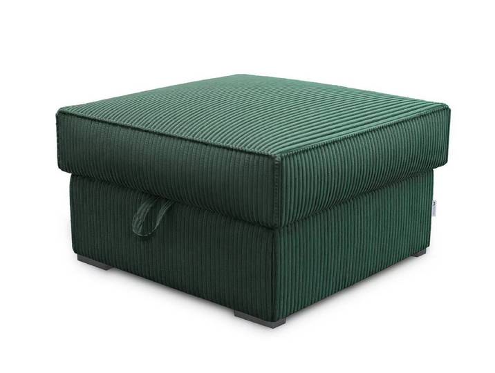 Dunkelgrüner Hocker SMART COSARO mit Stauraum 65x65 cm