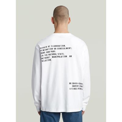 T-Shirt G-STAR "Back Embro Text Loose T-Shirt", Herren, Gr. M, weiß, Obermaterial: 100% Baumwolle, Shirts T-Shirt