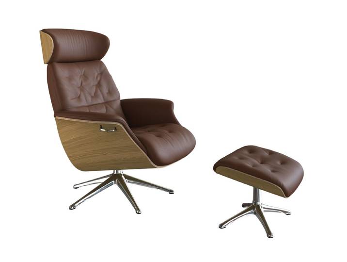 Relaxsessel, Echtleder, Old Chestnut Braun, 83×112×125 cm, Verstellbare Rücken- & Kopfstütze, Modern, FLEXLUX